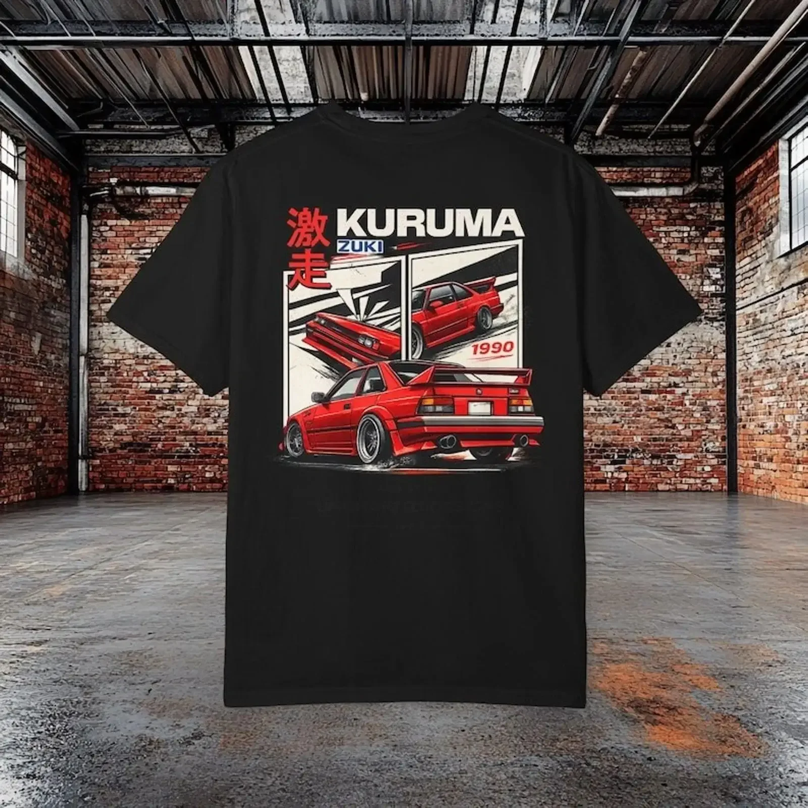 JDM Car T Shirt Japanese Street Racing Retro Drift vintage Washed graphic Comfortable fashion homme Versatile