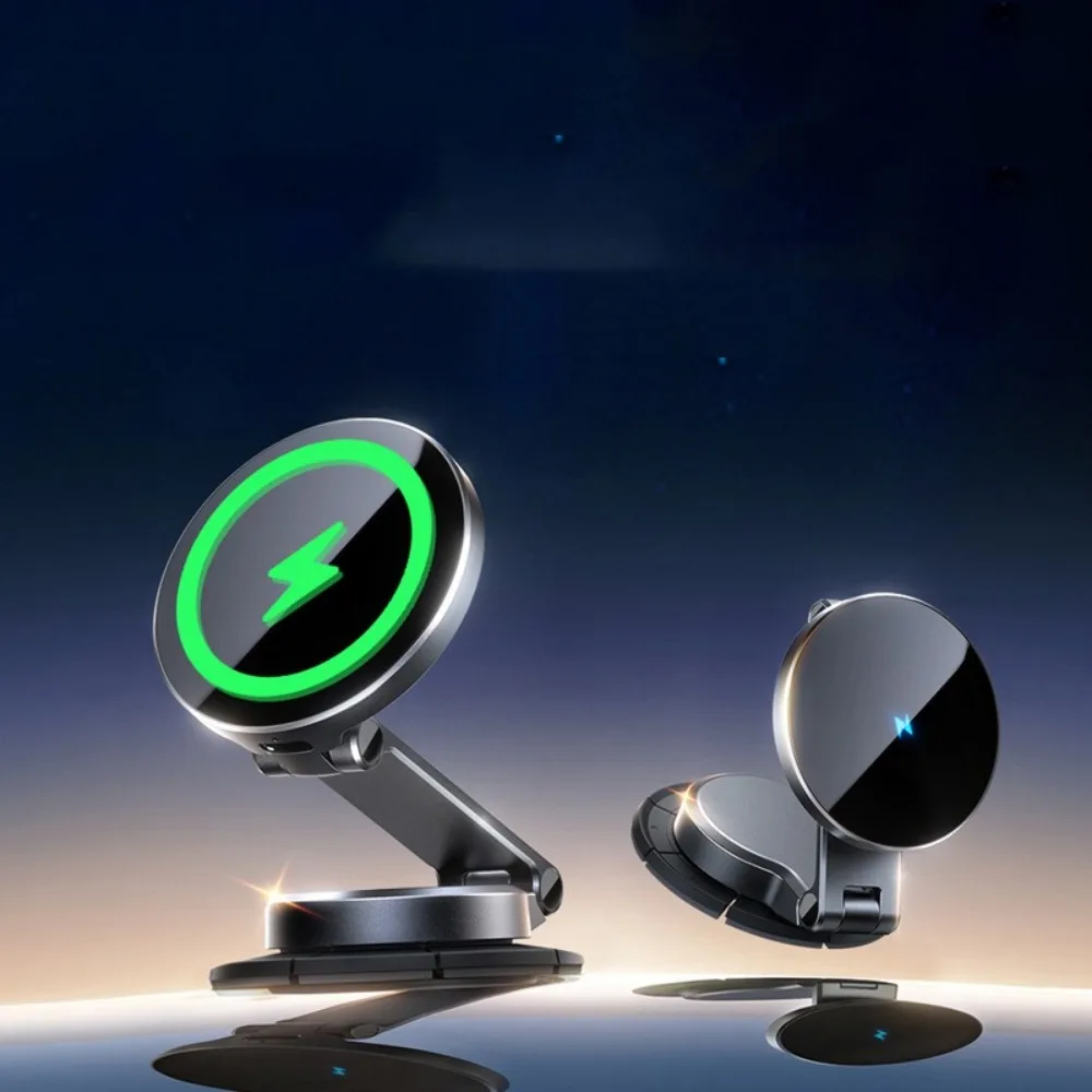 

New Magnetic Car Mount Foldable 360° Rotation Phone Holder Ultra-secure Hold 15W Wireless Charging Fast Car Charger Universal