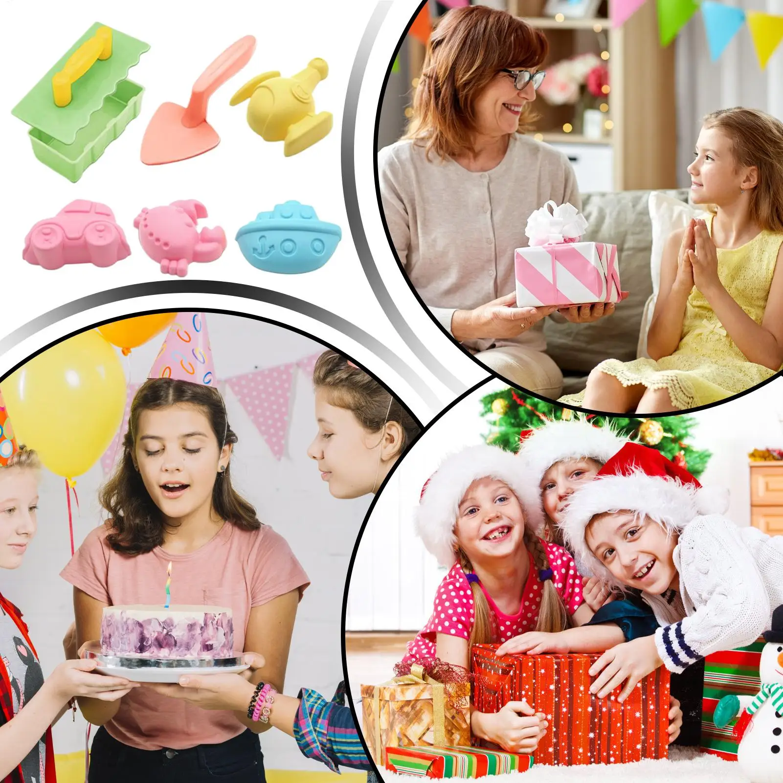 เด็กวัยหัดเดินของเล่นชายหาดแม่พิมพ์ทรายและชุดพลั่วพลั่วหิมะเด็กเกมการศึกษาก่อนวัยเรียนกิจกรรมการเรียนรู้สําหรับฤดูร้อนริมสระน้ํา