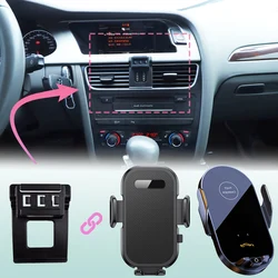 For AUDI A4 B8 2009 2010 2011 2012 2013 2014-2016 Car Phone Mount Wireless Charging Phone Holder Special Fixed Base Accessories