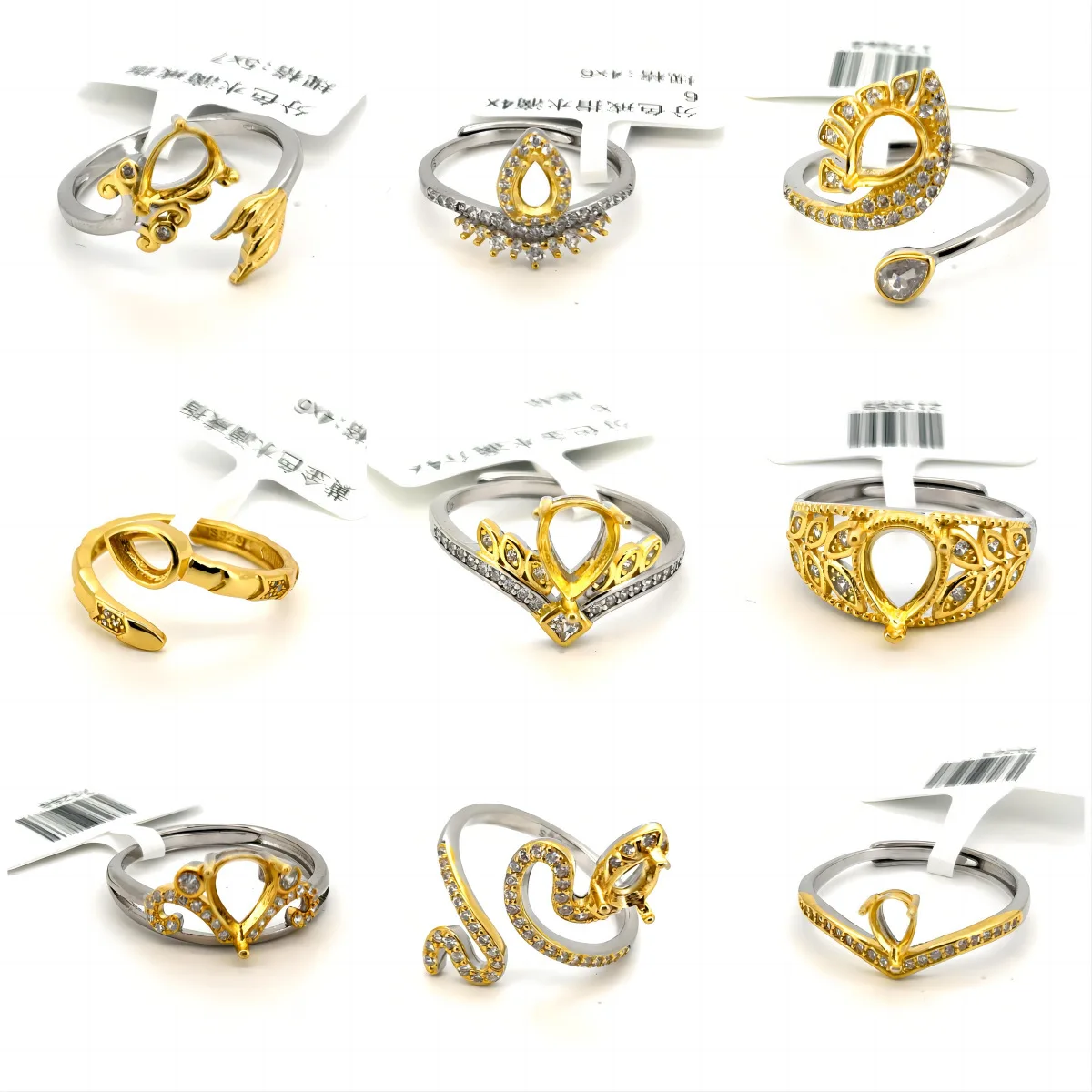 

MeiBaPJ 9 видов инкрустация грушевидной формы драгоценный камень S925 Стерлинговое Серебро DIY пустой кольцо держатель для женщин ювелирные изделия для свадьбы Бесплатная почта