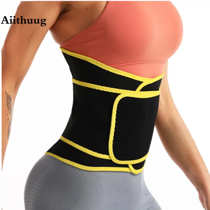 Aiithuug Women Neoprene Waist Trainer Belt Double Straps Slimming Girdle Gym Corsets Hot Sweating Shaper Girdle Waist Training