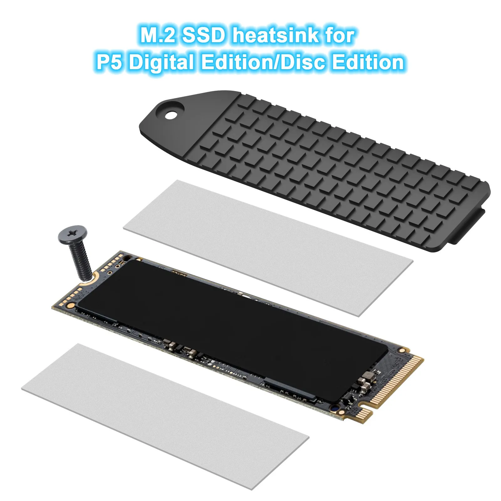 

For PS5 Accessory Hard Drive Add-on M.2 NVME SSD Cooler All-in-One Solid State Heatsink