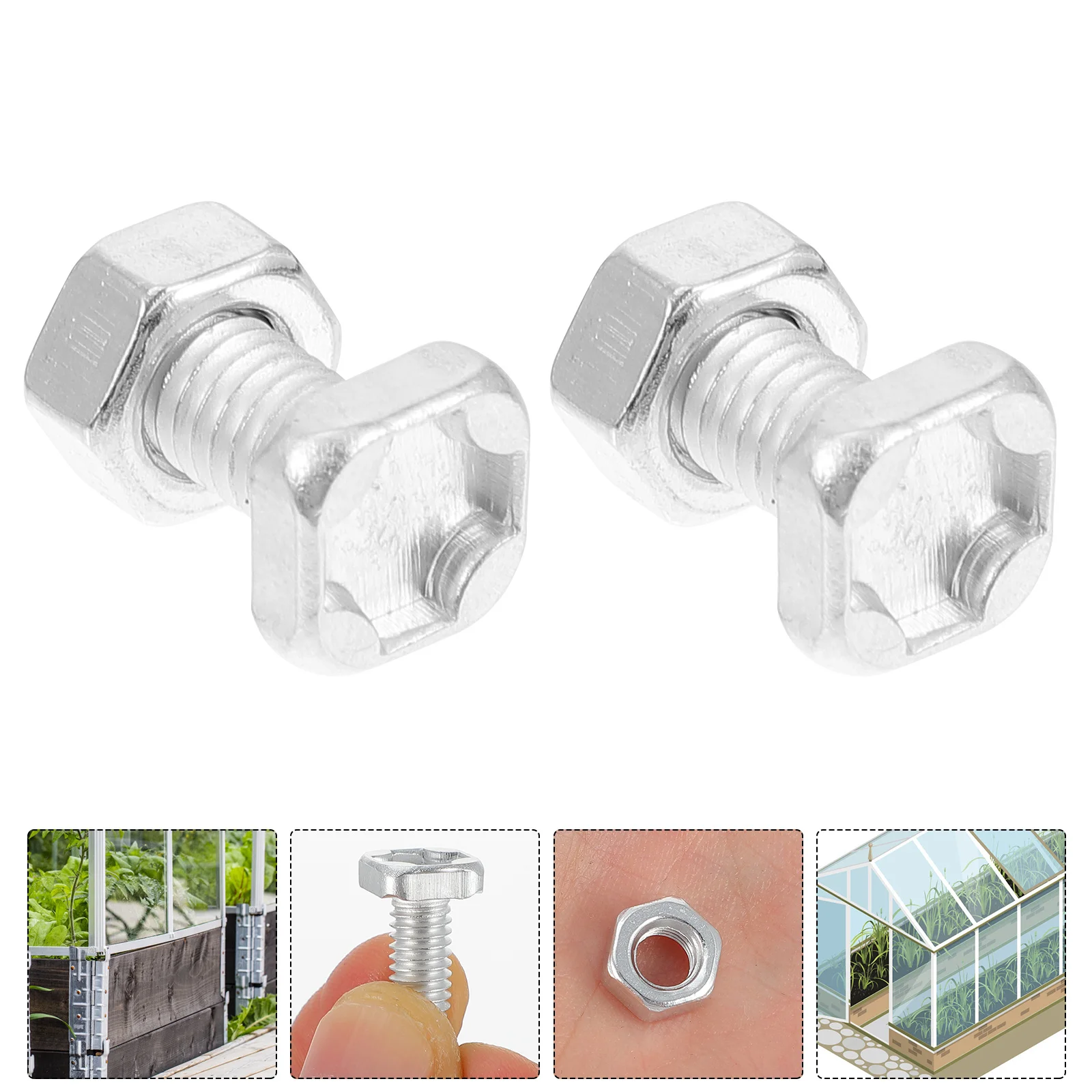 

50 set Aluminium Nuts Bolts Greenhouse Repairing Kit Rustproof Fasteners For Glass Panels Garden Shelves Clamping Accessories