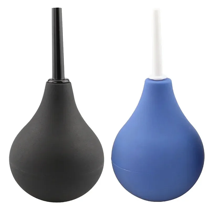 89ML Pear Shaped Enema Rectal Shower Cleaning System Silicone Gel Blue Ball For Anal Anus Colon Enema Anal Cleaning