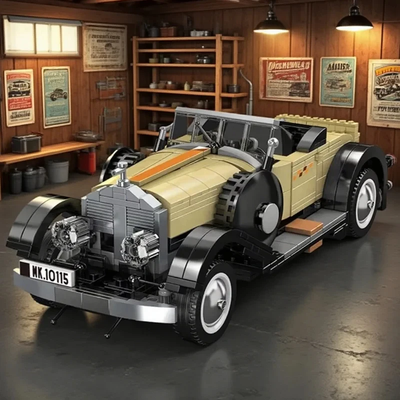 

897PCS Adults Classic Cabriolet Car MOC 10115 Building Blocks Vintage Vehicles Model Construction Toys Set Christmas Gifts