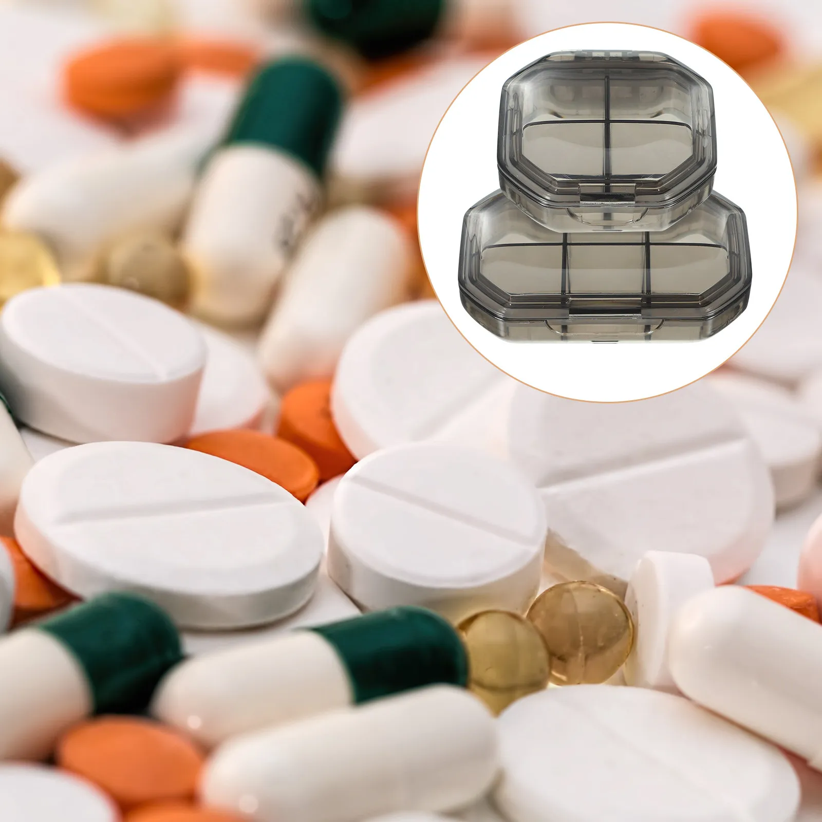 

2Pcs Travel Pill Case Lightweight Medicine Organizer Lid Break Resistant Compartments for Home Travel Portable Daily