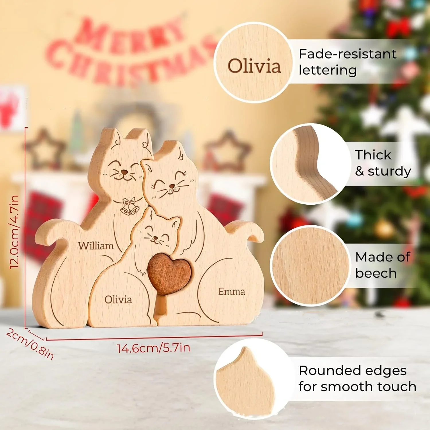 New Penguin Family Wooden Puzzle Decoration Customization Name Puzzle Accessories DIY Birthday Gift Thanksgiving Gift