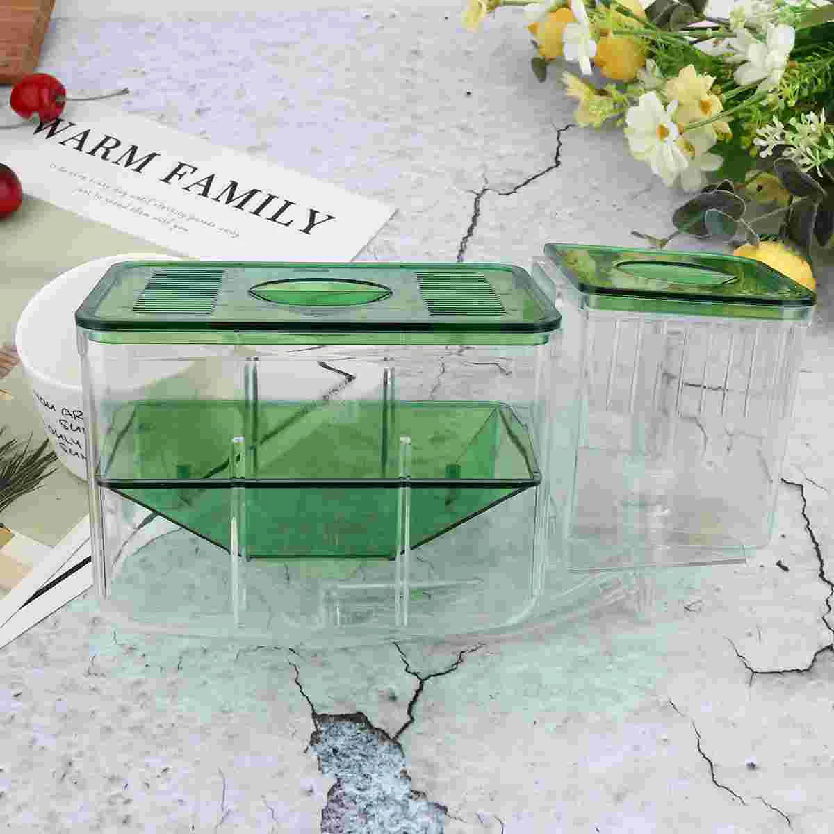 

Isolated Breeding Tank Fish Hatching Boxes Auto Feeder for Air Filters Pond Aquarium