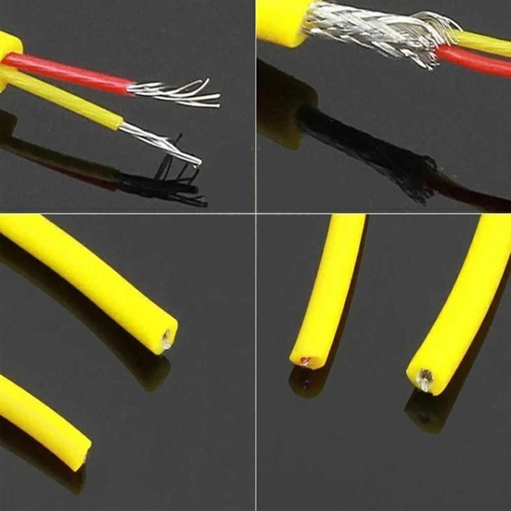 K-type Folding Silicone Compensation Wire Flexible Towline Thermocouple Cord Resistant Shielding OD4mm Line KXAFPY