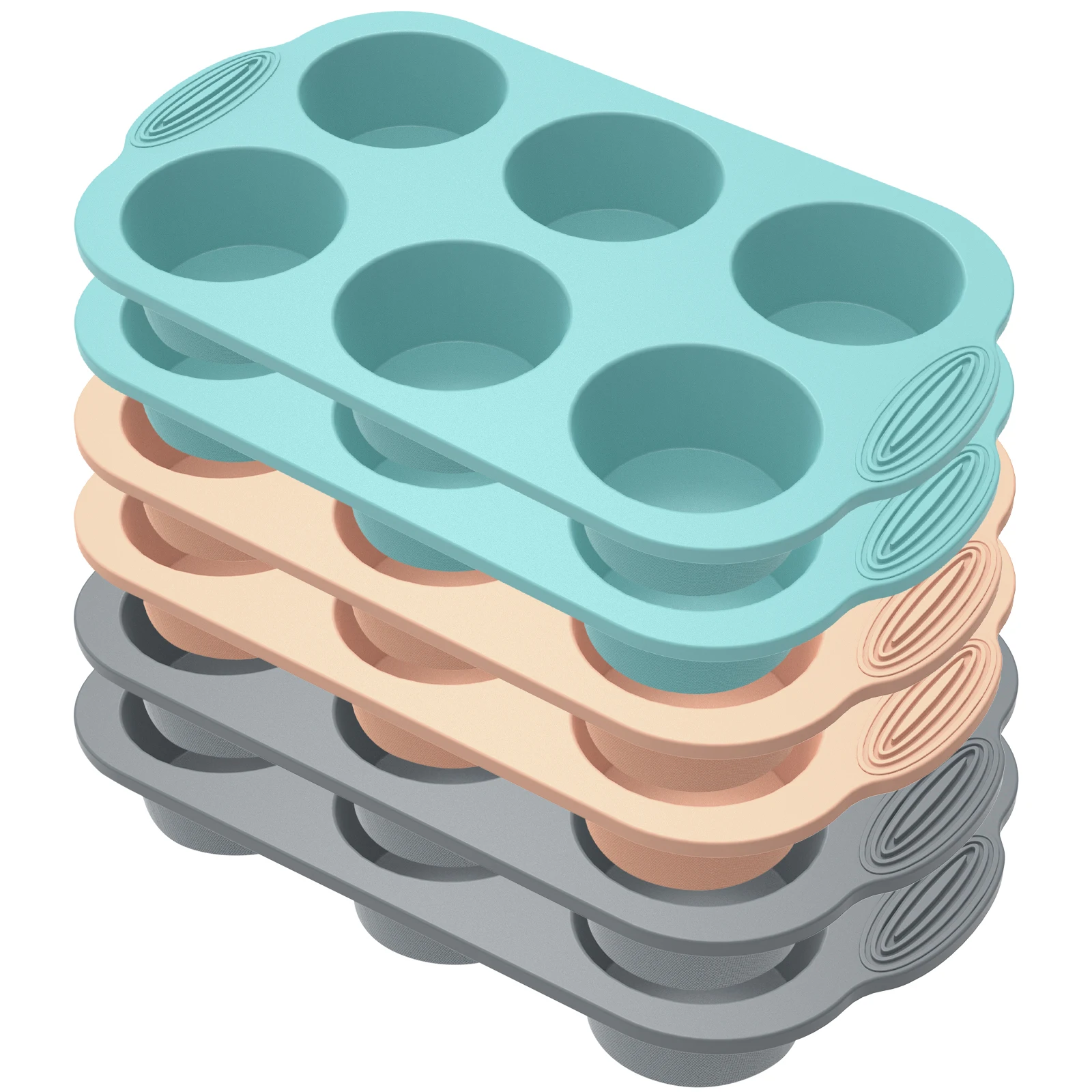 

6 шт. силиконовая форма для кексов с антипригарным покрытием, многоразовая форма для торта, 6 квадратов, термостойкая форма для кексов для выпечки кексов, кухонные аксессуары