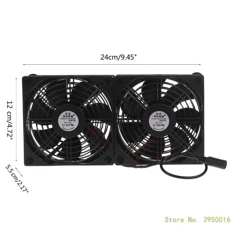 Ventilateur de refroidissement de routeur à débit d'air élevé, refroidisseur d'ordinateur, boîtier TV, sans fil, alimentation USB 12V, 120mm, contrôleur multi-vitesse