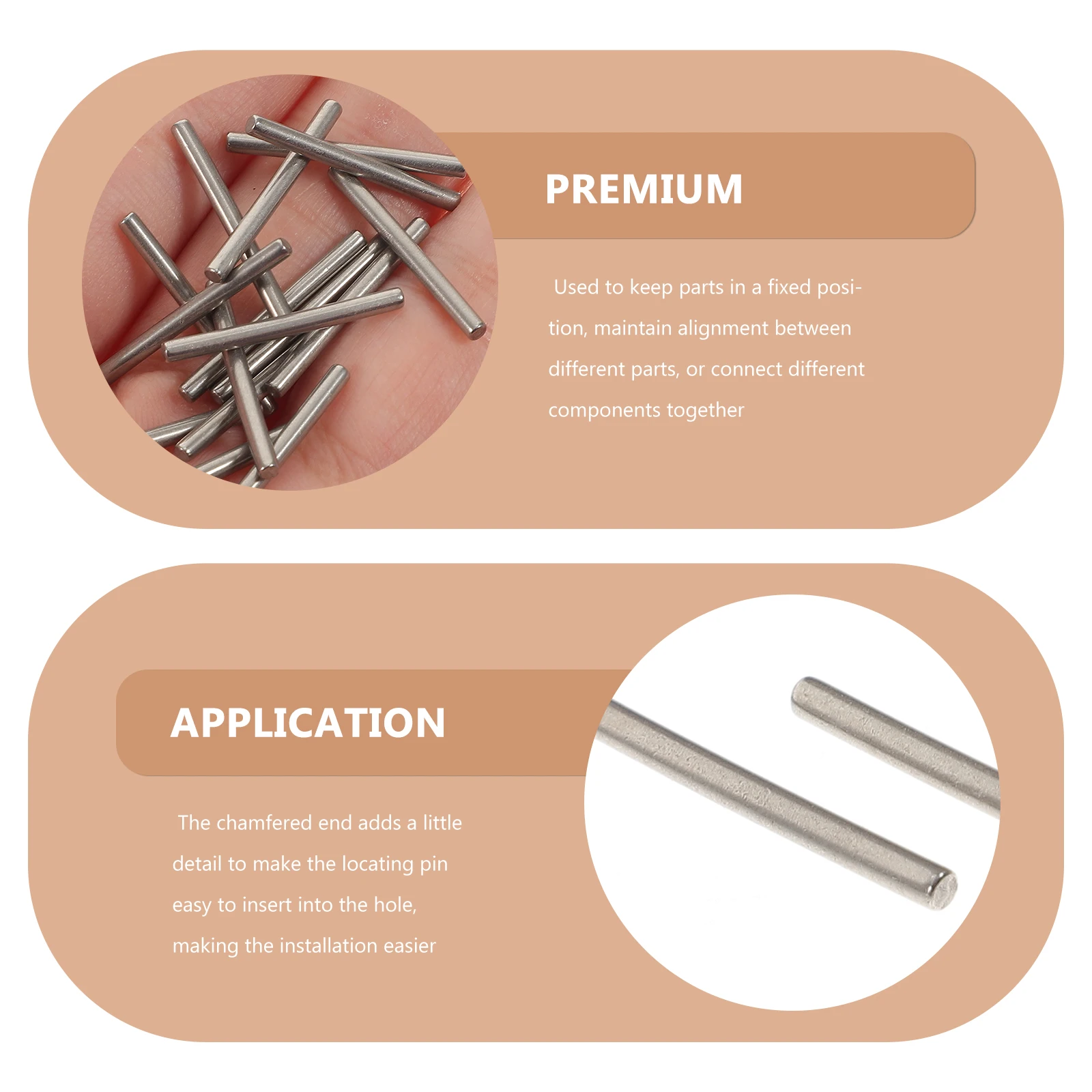 

200pcs Cylindrical Dowel Pins 2mm Diameter 20mm Length Stainless Steel Shelf Support Fastener Furniture Hardware