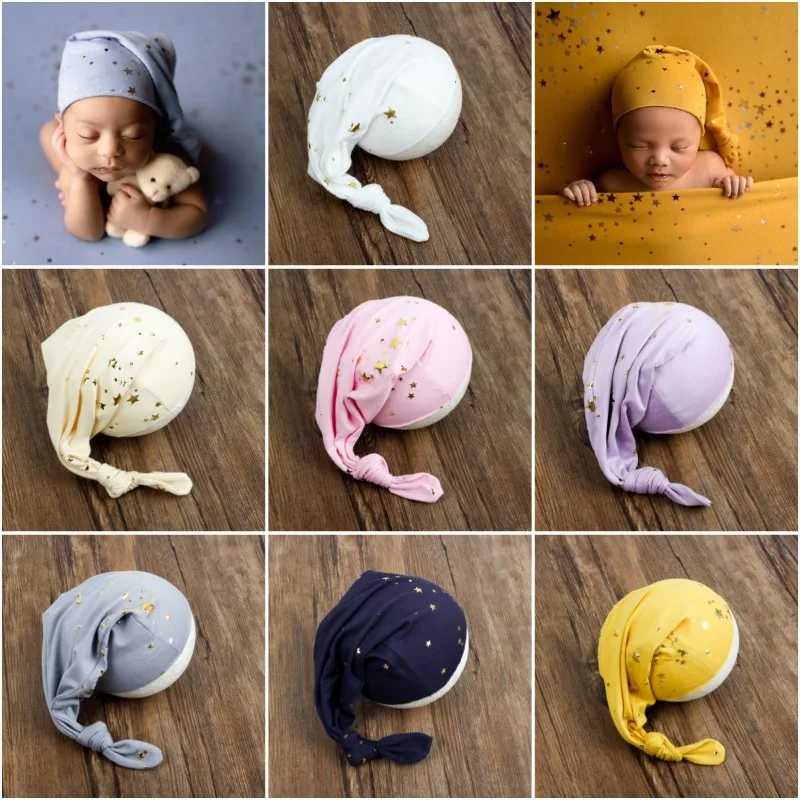 

Infant Starry Pattern Cap Photography Props Newborn Cotton Beanie Hat Baby Photo Shoot Studio Accessories Baby Souvenirs