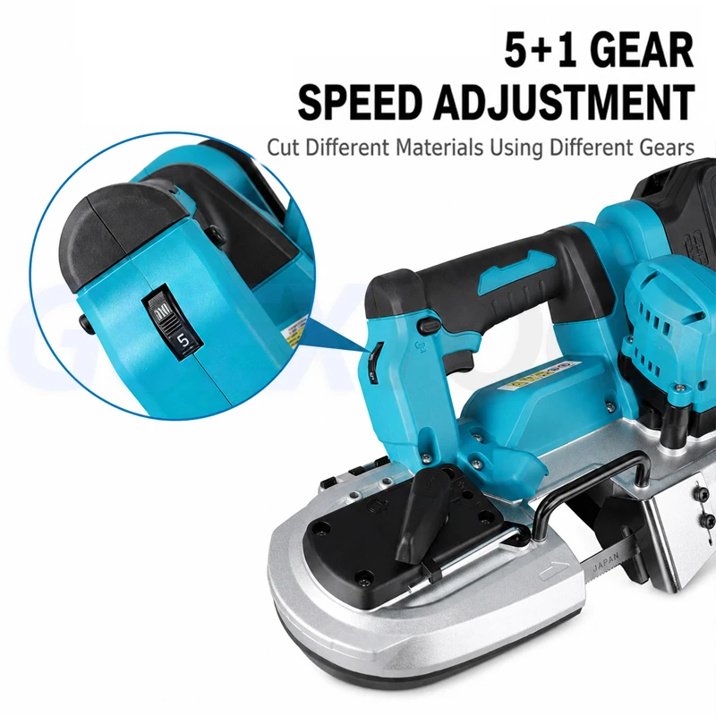 21V Portable Brushless Band Saw Cordless Cutting Machine Lithium Battery Handheld Metal Wood Cutting Tool Wireless Power Saw