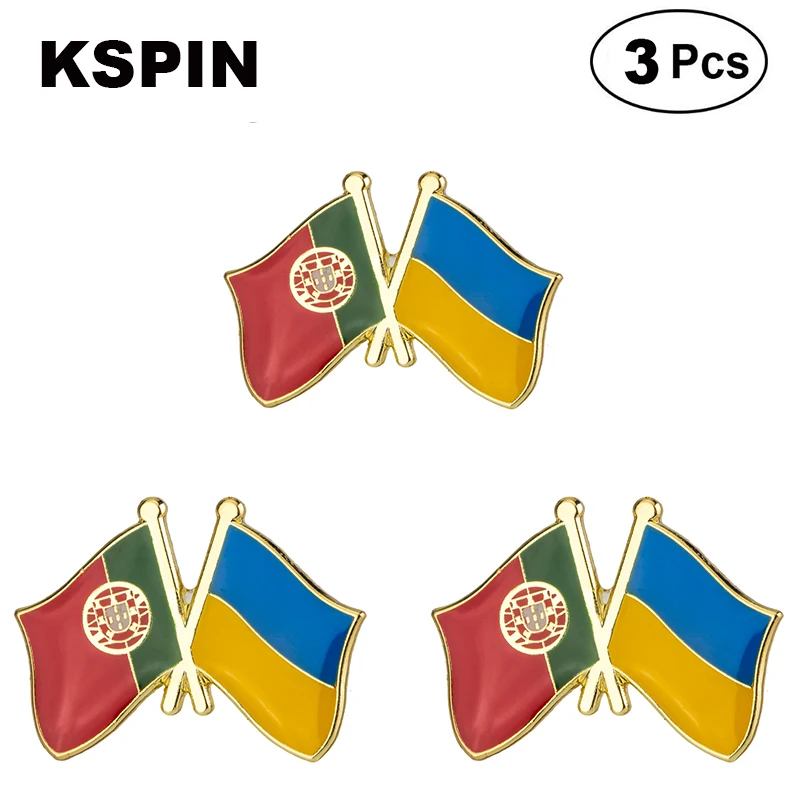 Poland and Ukraine Friendship Flag Lapel Pins Badges Brooches