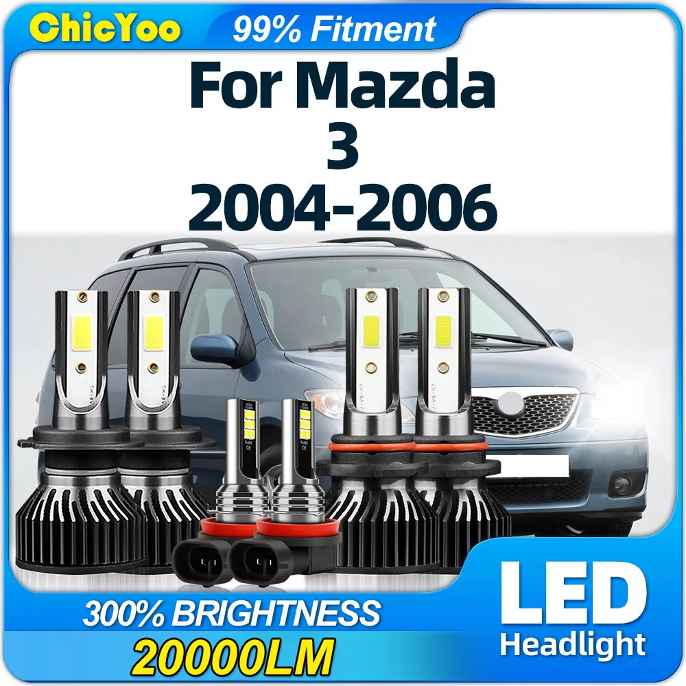 

Автомобильные фары Canbus 6000 лм, супер яркие лампы для фар головного света 2004 K, белые турбо Противотуманные фары 12 в 24 В для Mazda 3 2005 2006