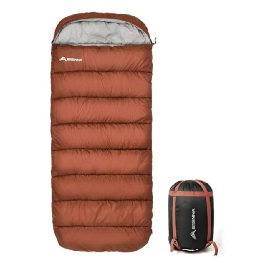 

XXL Sleeping Bag for Camping, Backpacking, Hiking, Indoor Outdoor Use: 90.55x39.37, Polyester Shell, Olive Green, Waterproof, L