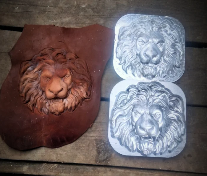 Hand-work unique design tools-Leather shaping mould-Handcrafted leather tools -Lion 3D modeling mold