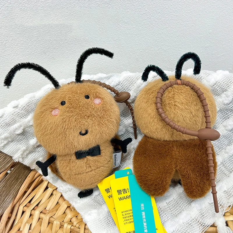 Porte-clés en peluche cafard mignon, Animal en peluche, porte-clé de voiture, pendentif de sac à dos, décorations, accessoires cadeaux amusants