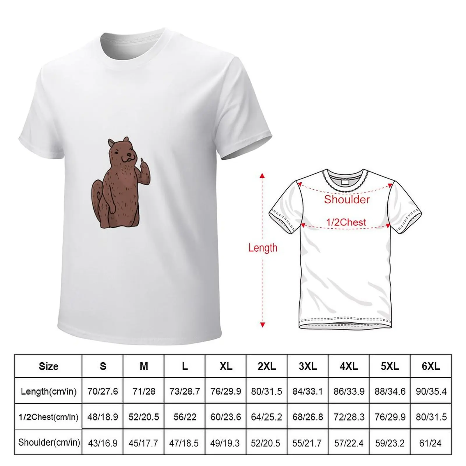 Grumpy Squirrel Holding Middle finger funny gift T-Shirt customizeds sports fans boys animal print boys whites t shirts for men