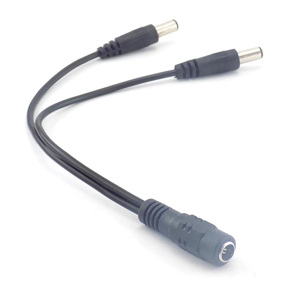 5.5mm*2.1 DC 12V 1 Female to 2 Male way connector Splitter Plug DC Power Supply extend Cable for Camera led strip light E4