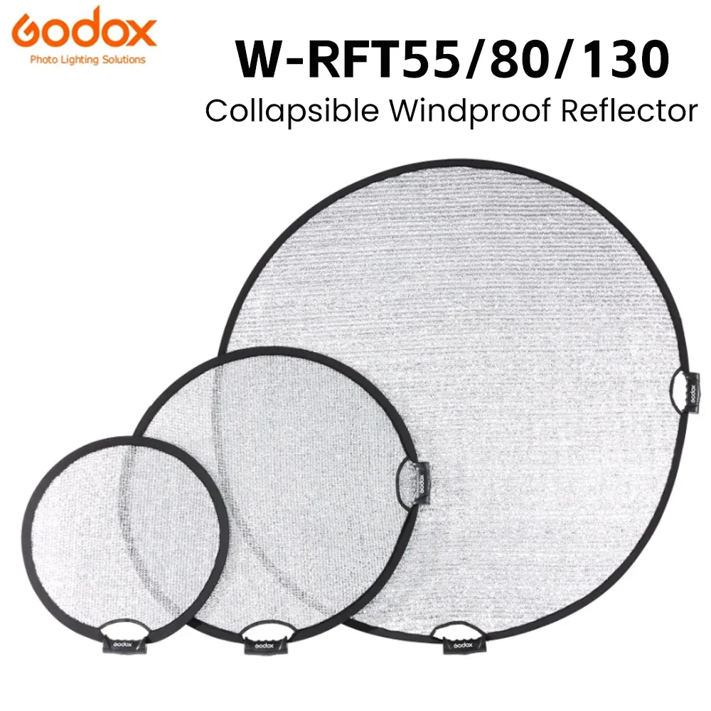 

Godox W-RFT55/80/130 Collapsible Windproof Reflector Portable Diffuser Soft Light-blocking Light-reducing for Photography