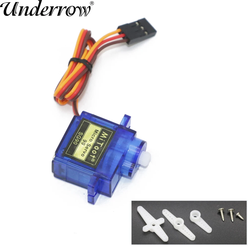 1/2 pz nuovo Mitoot Rc Mini Micro 9g 1.6KG SG90 Servo con accessori per RC 250 450 elicottero aereo auto barca per Arduino