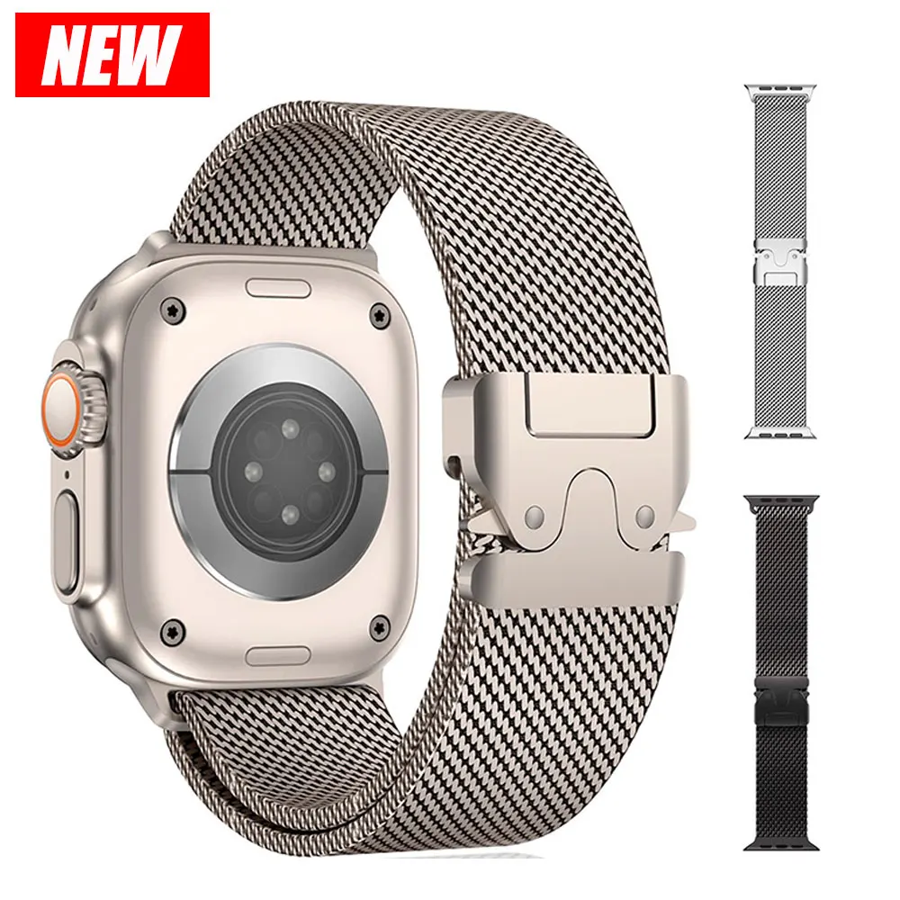 Titanium bandjes voor Apple Watch Ultra 2 49 mm serie 10 9 8 7 6 5 4 SE 46 mm 42 mm 41 mm 45 mm 44 mm 38-40 mm Milanese lusaccessoires