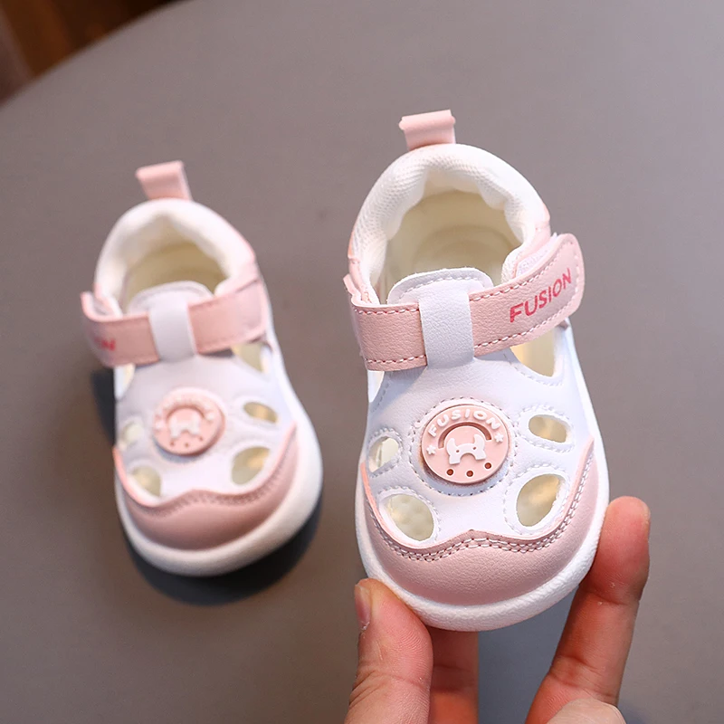 Sandalias para bebés y niños pequeños, zapatos para caminar, zapatos de verano para niñas, suela suave, función de llave