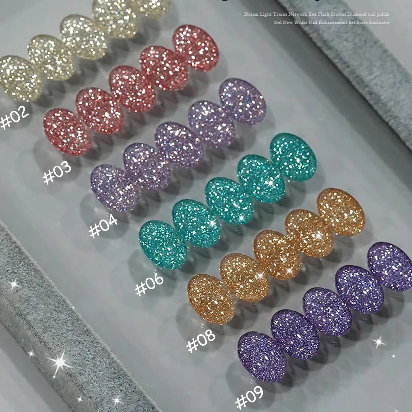 1pcs TC Dreamland Glittered Light Trace Diamond Gel Nail Polish 2025 Reflective Sparkling Nail Art Yellow Nails Green Nails