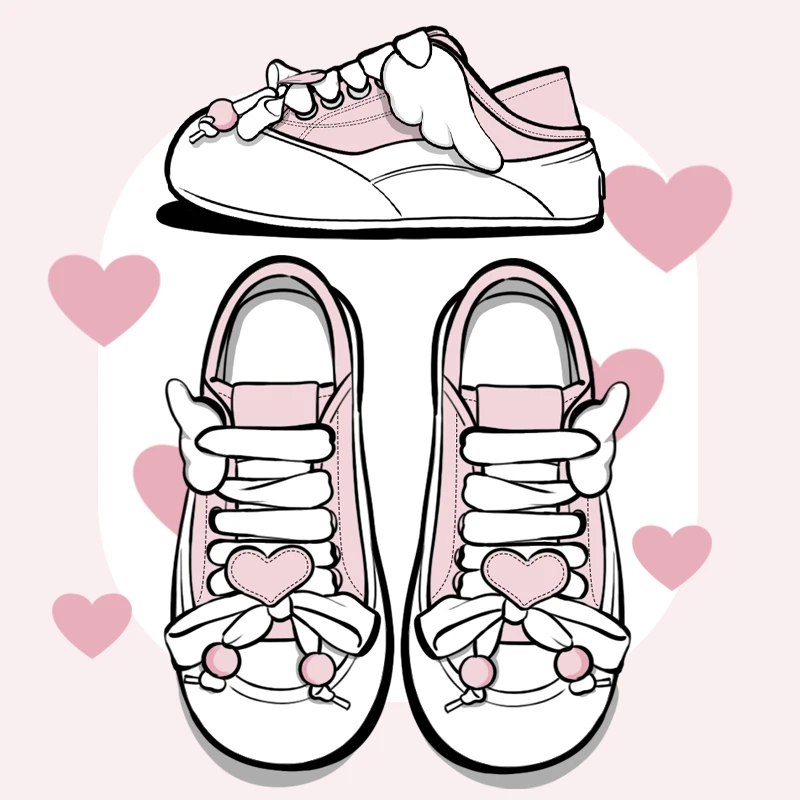 

Amy and Michael Kawaii Pink Shoes Lovely Girls Students Chunky Casual Sneakers 2024 New Female Women Low Top Skateborad Shoes