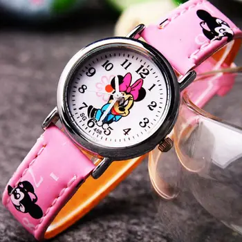 Disney Mickey Minnie Leuke Cartoon Meisjes Kinderen Quartz Horloges Kinderhorloge Mooie Mode Meisjes Horloges