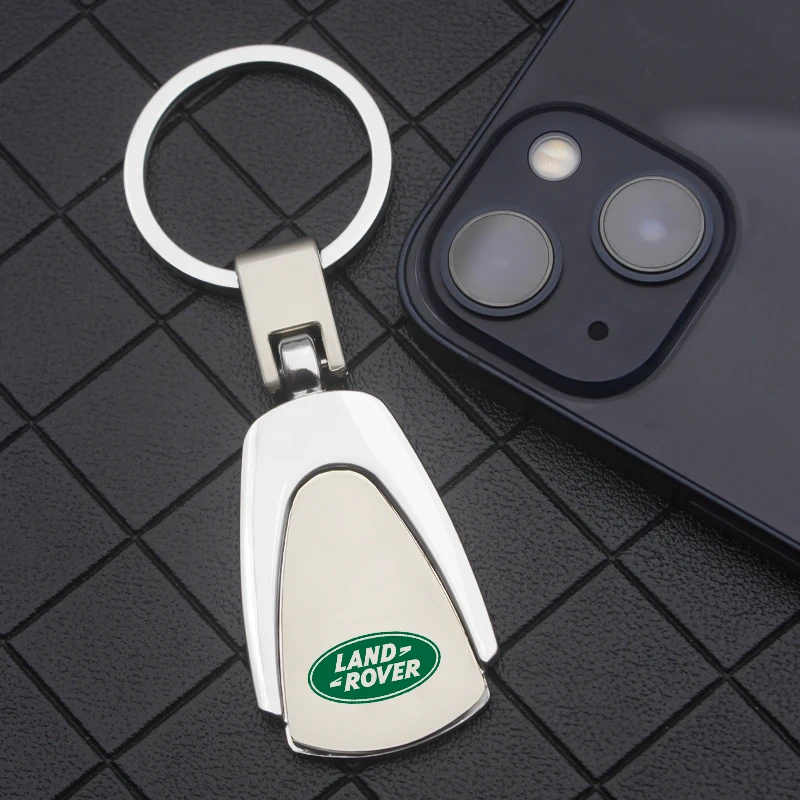 Car Logo Keychain Silver Shield Keychain Mirror Gift For Land Rover Discovery Range Rover Evoque Velar Accessories Car Styling