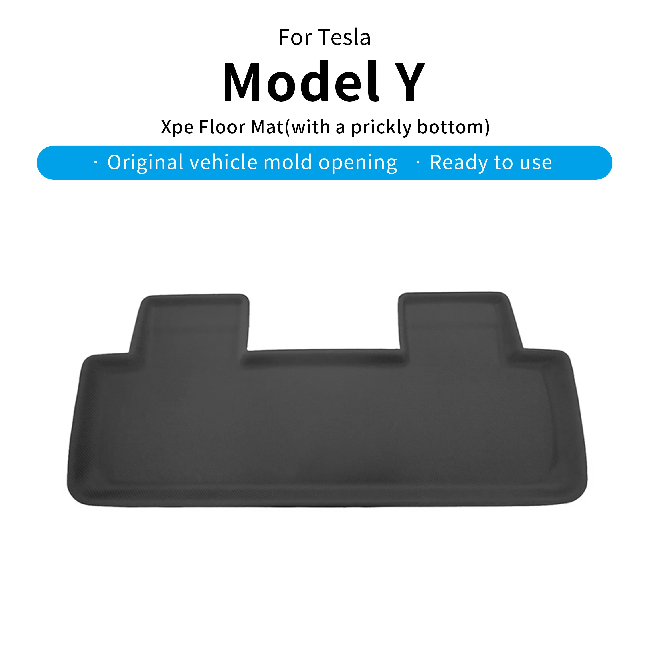 Suitable for Tesla 2021-2024 model Y rear floor mat xpe diagonal foot mat with burr bottom anti slip design