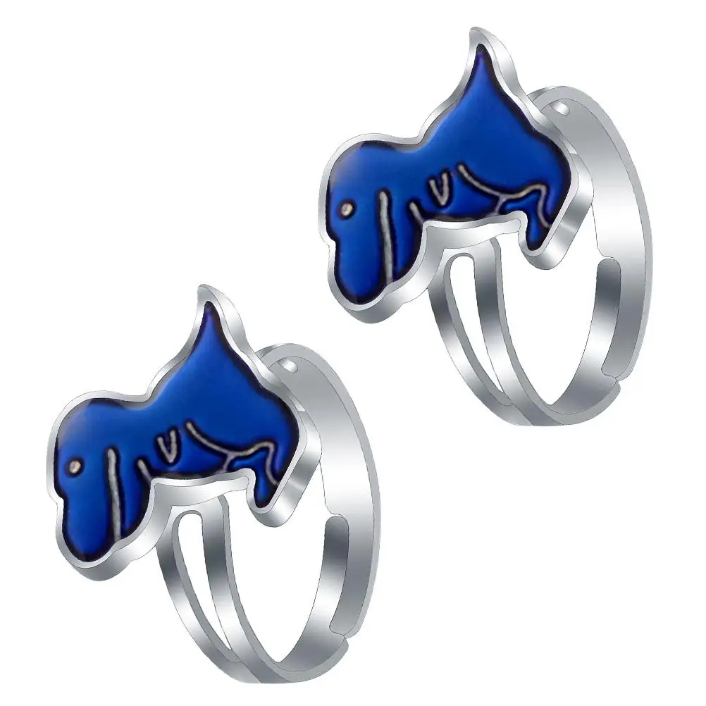 

2 Pcs Thermochromic Ring Portable Finger Lovely Children Decorative Kids Rings for Girls Color Changing Animal Dinosaur Shaped