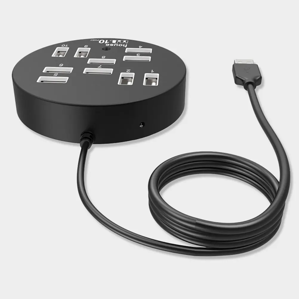 10 Port USB Hub Professional USB 2.0 Data Hub with Small Space Saving Design for External Hard Drives Keyboards