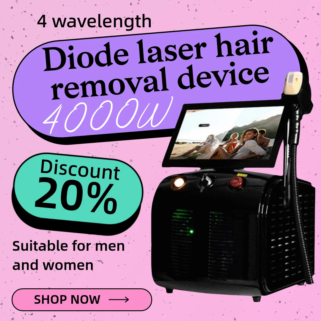 4000 واط المهنية سوبرانو ديود آلة إزالة الشعر بالليزر 4 الطول الموجي ليزر جديد ترقية شاشة LCD