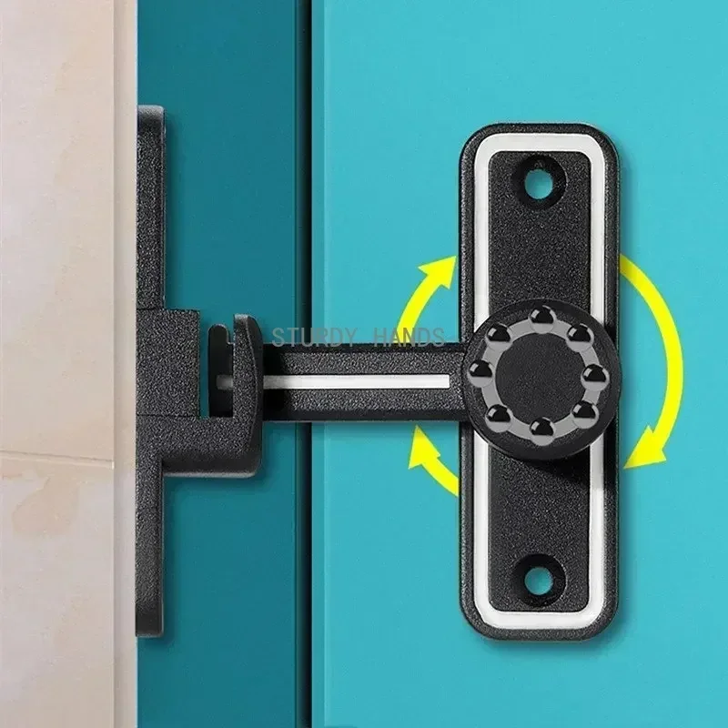 Indoor Zinc Alloy Door Bolt 90/180 Degree Dual Purpose Luminous Door Buckle Bathroom Sliding Door Latch Kitchen Cabinet Lock