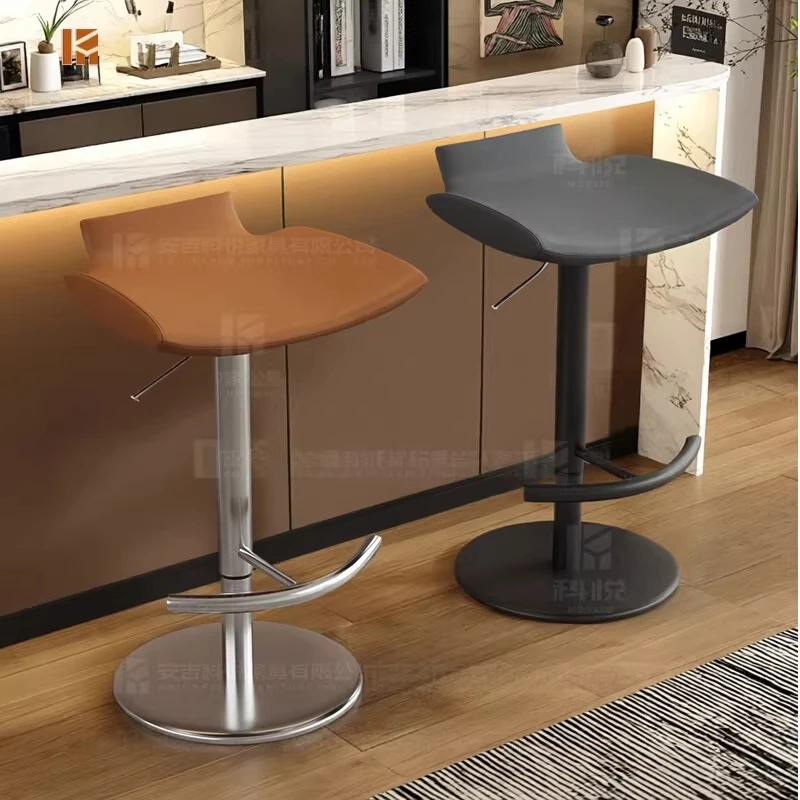Light luxury bar chair premium Italian high stool lifting rotating bar stool home bar chair front desk high chair