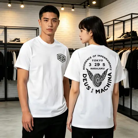 New Summer Luxury Men's Fashion Print T-shirt Crewneck Casual Trend High-end High Quality Fitness Sports T-shirt DEUS EX MACHINA