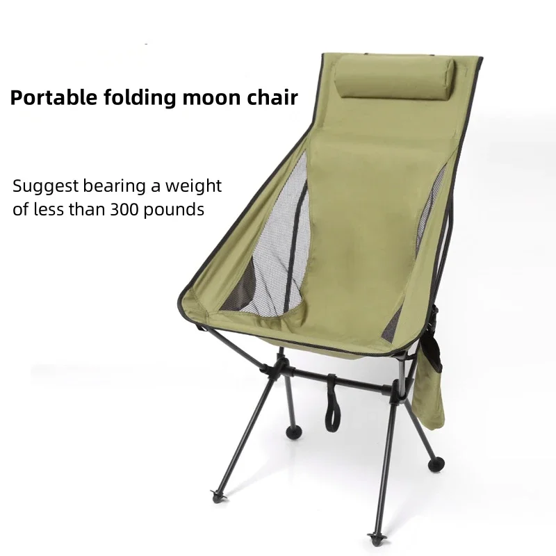 Portable Folding Camping Chair with Headrest Tourist Chairs Aluminum Alloy Fishing Chair Outdoor Travel Furniture Picnic