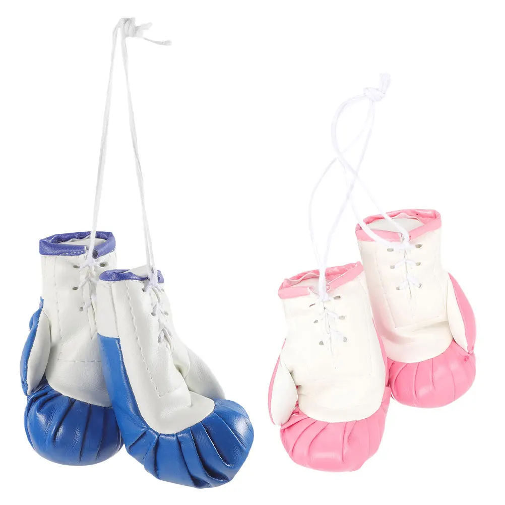 

4pcs Simulation Boxing Gloves Car Mirror Hanging Charm Realistic Pvc Decor For Car Interior Home Office Window Door Display