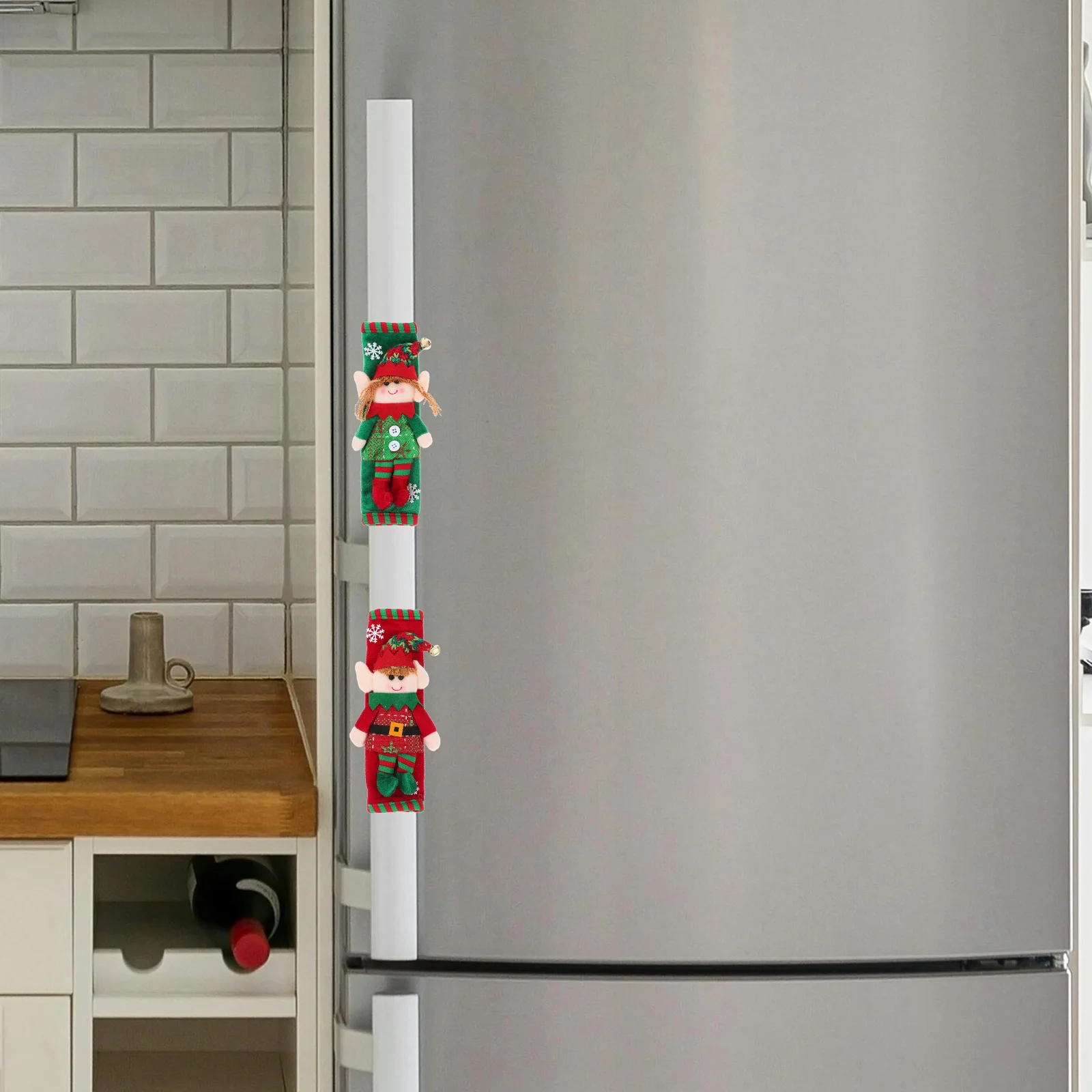

2Pcs Christmas Refrigerator Door Handle Covers Kitchen Appliance Protector Fridge Freezer Oven Microwave Dishwasher Handle