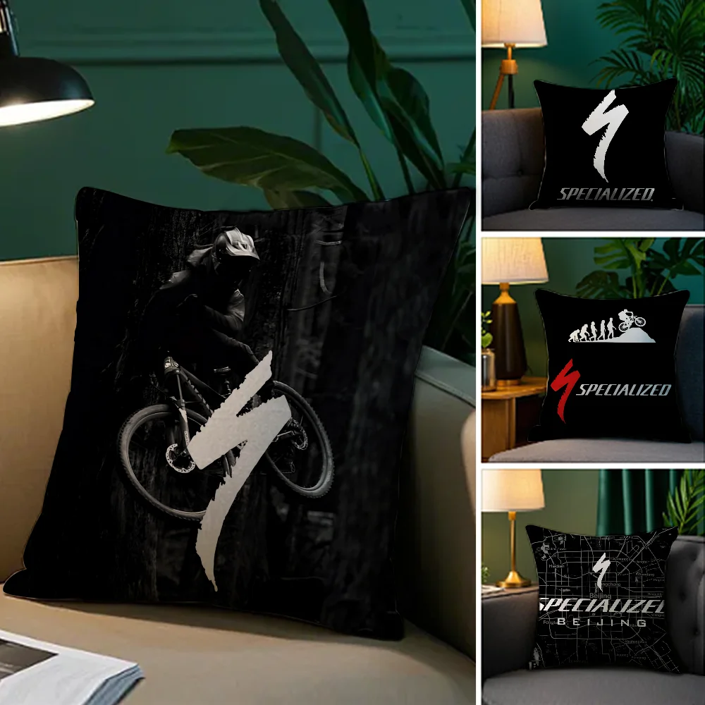 

Bicycle S-SpecializedES Pillow Case Plush Fabric Soft Double Sided Print Sofa Cushion Cover Throw Pillow Covers