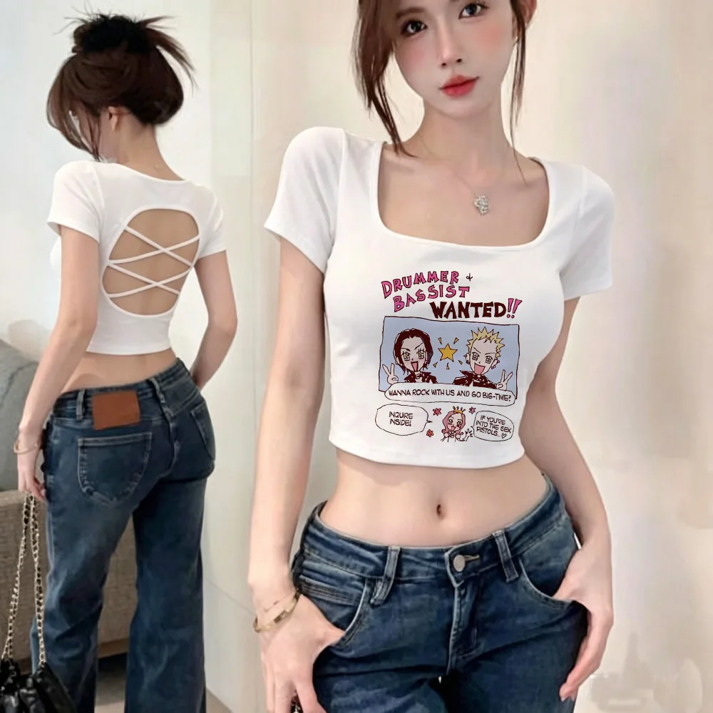 Nana Anime crop top girl goth manga harajuku dollette emo t shirt baddie manga goth streetwear anime