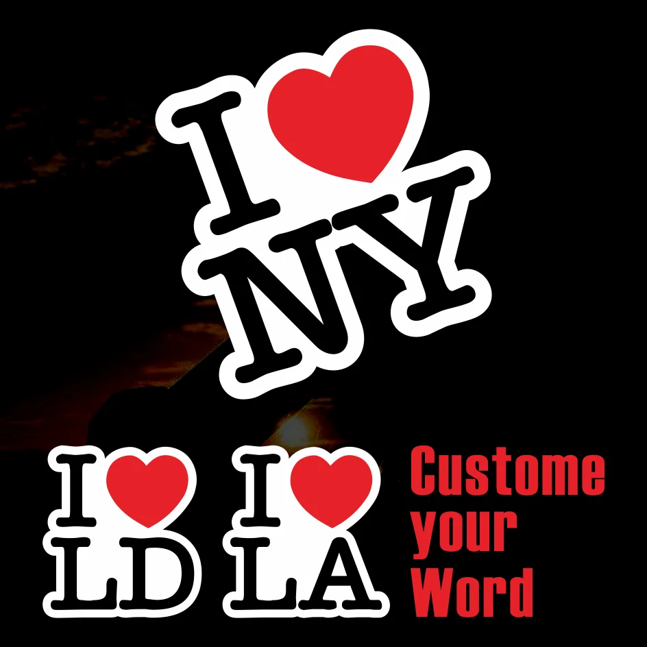 Cartoon I Love NY Vinyl Decal Die Cut Sticker Laptop Car Window New York Logo Big Apple Motorcycle Decals