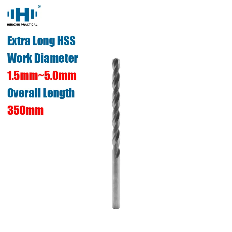 

350mm Extended Long HSS High Speed Steel 1.5mm-5.0mm Dia Drill Bit for Aluminum Iron Metal Plastic Wood Hole Opener Twists Tools