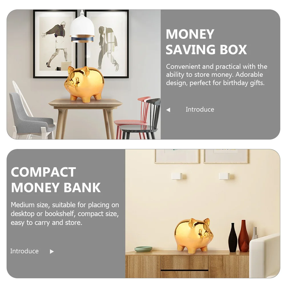 

Pig Shaped Piggy Bank Creative Money Box for Room Decor Durable Coin Bank Gift Idea Money Saving Box Party Favor