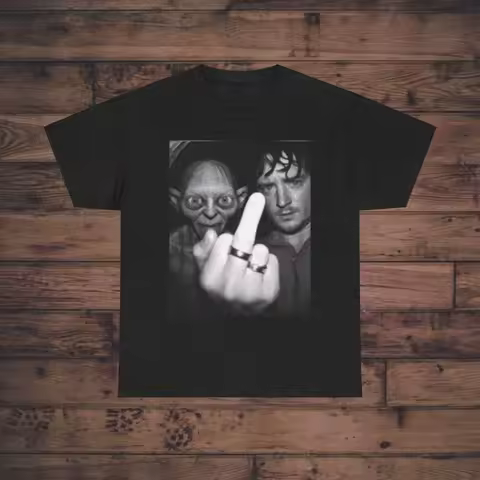 Gollum and Frodo Vintage LOTR T Shirt Middle Earth Fan Funny